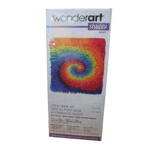 Wonder Art Shaggy Small Tie Dye Latch Hook Kit New Sealed 426307